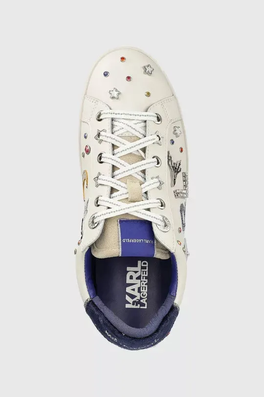 KARL LAGERFELD SKOOL SNEAKERS  IN WHITE