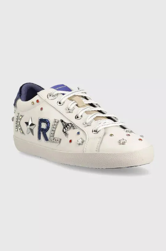 KARL LAGERFELD SKOOL SNEAKERS  IN WHITE