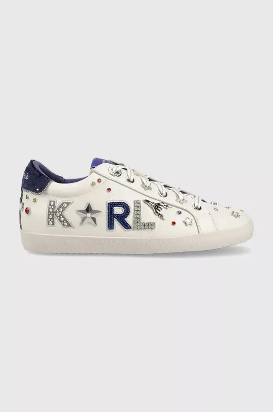 KARL LAGERFELD SKOOL SNEAKERS  IN WHITE