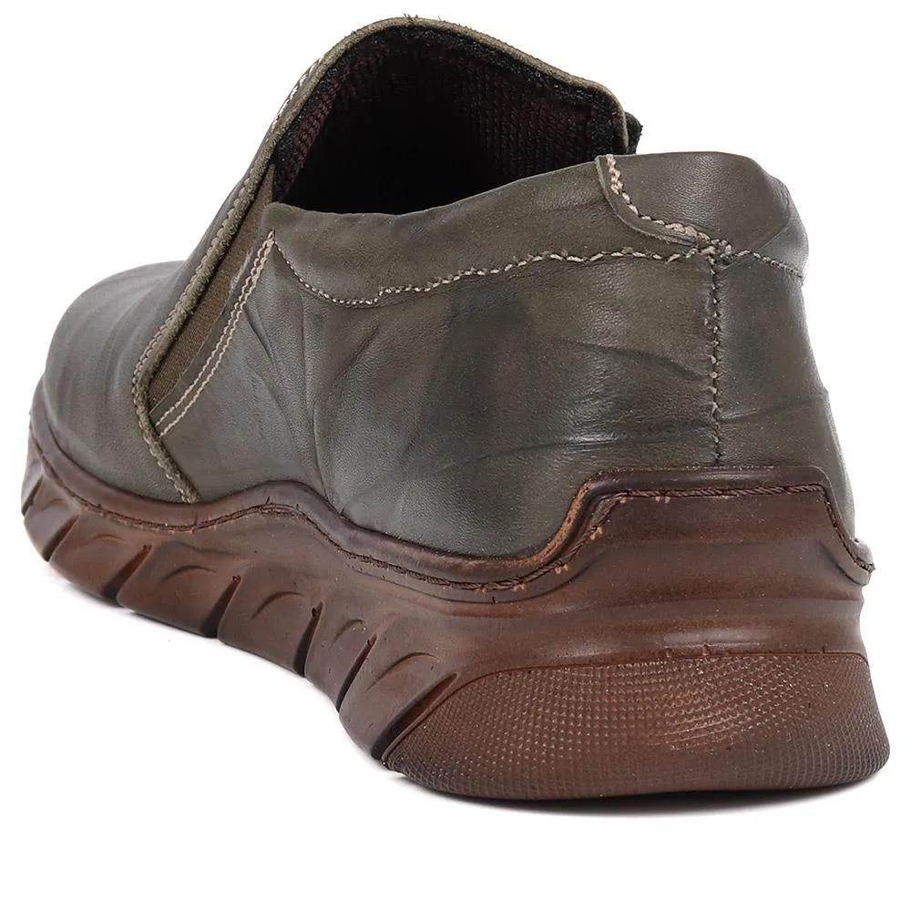 Leather Slip-On Shoes - HAK40003 / 325 876
