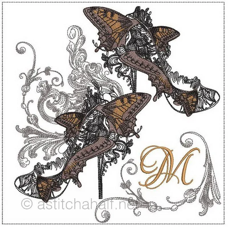 Masquerade Shoe and Butterflies