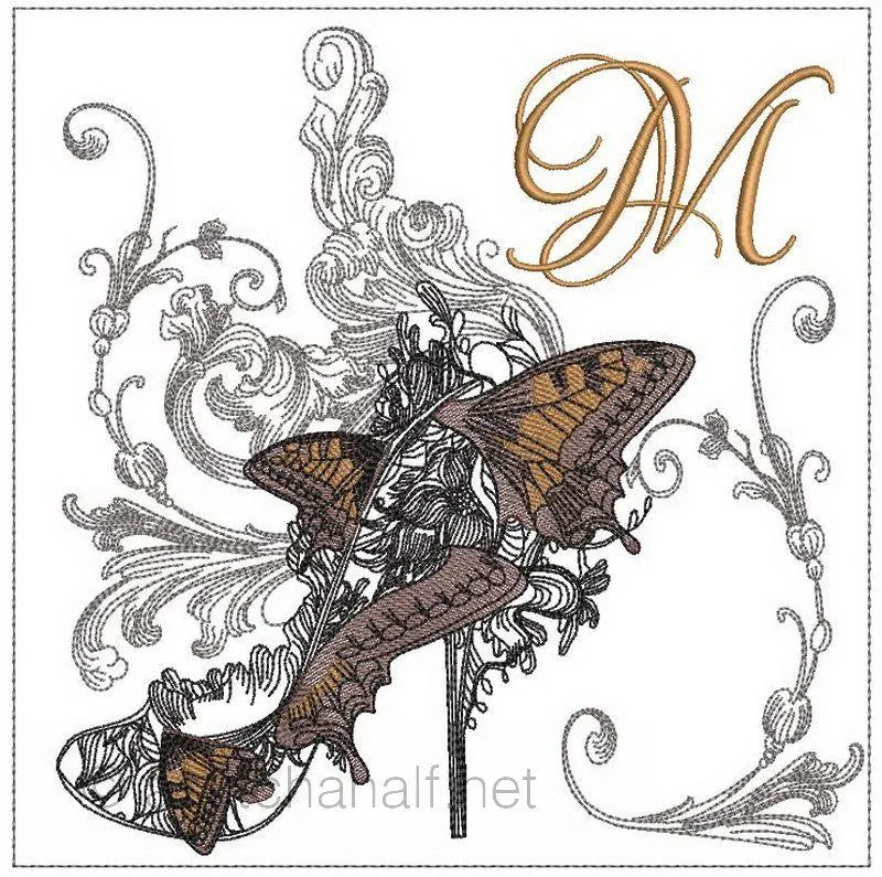 Masquerade Shoe and Butterflies