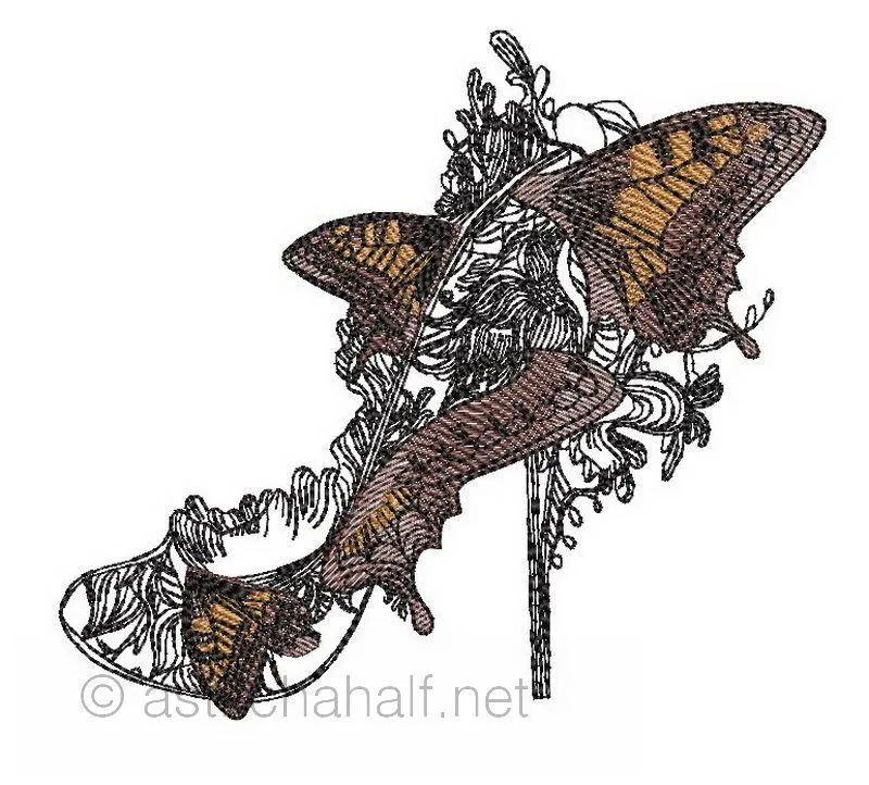 Masquerade Shoe and Butterflies