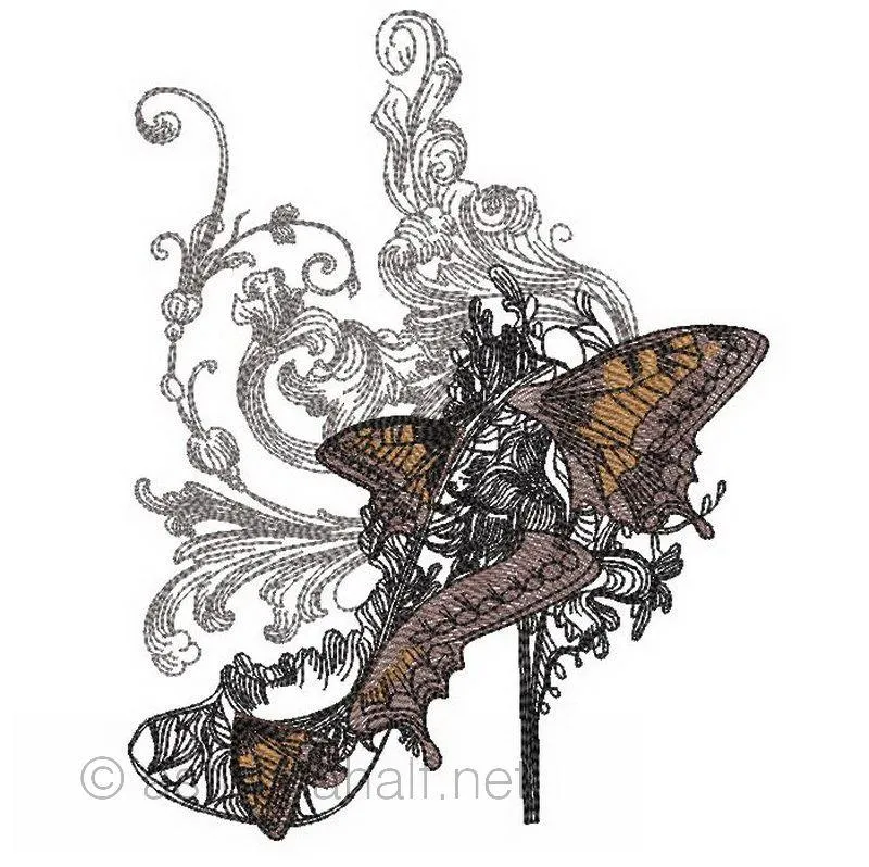Masquerade Shoe and Butterflies