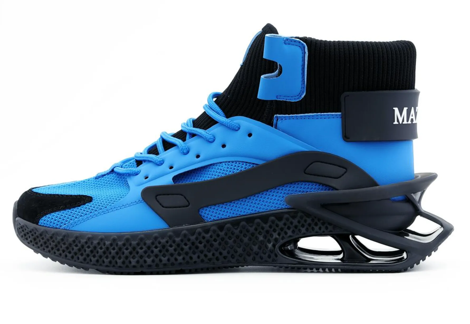 Mazino Aventurine Black Royal Blue Chunky High Top Sneakers - Men