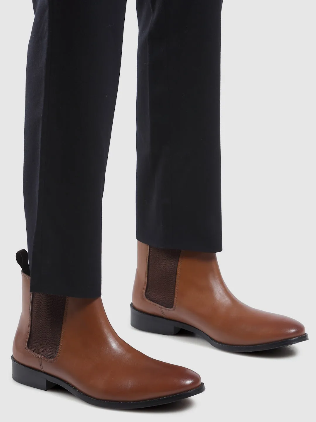 Mid Top Leather Chelsea Boots