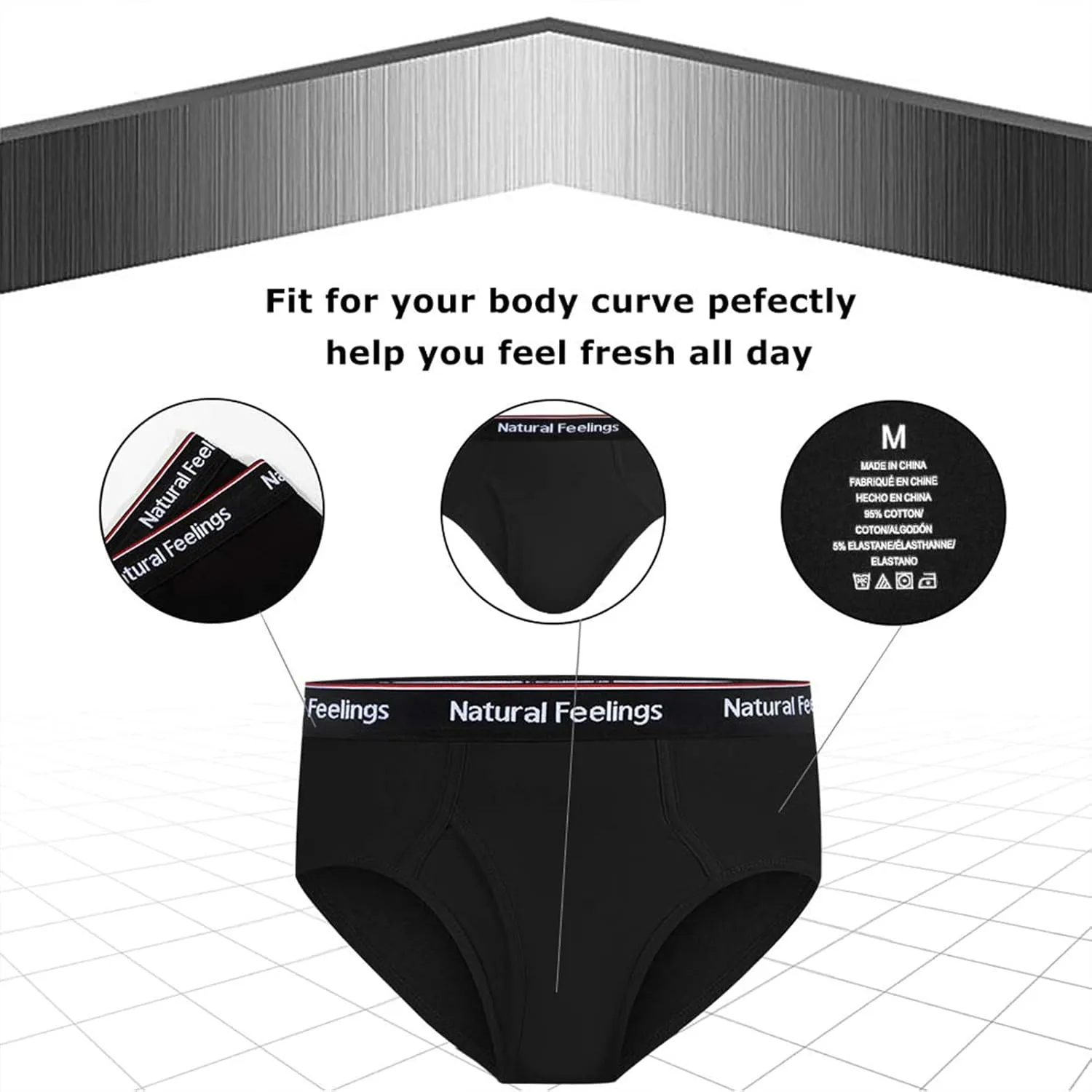 Natural Feelings Men's Briefs Underwear Multipack Mens Cotton Full Rise Briefs with Comfort Waistband S M L XL XXL??