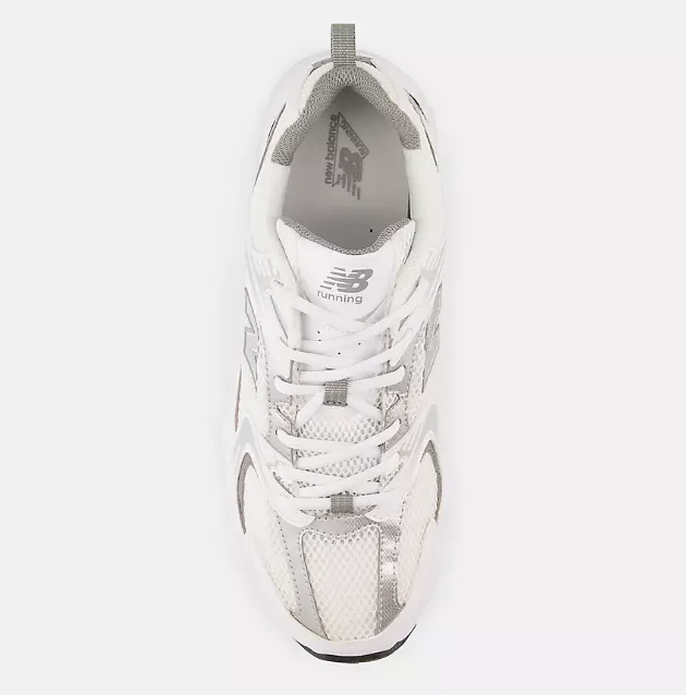 New Balance MR530 Sneaker- White/ Metallic Silver