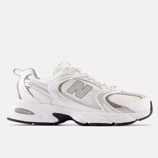 New Balance MR530 Sneaker- White/ Metallic Silver