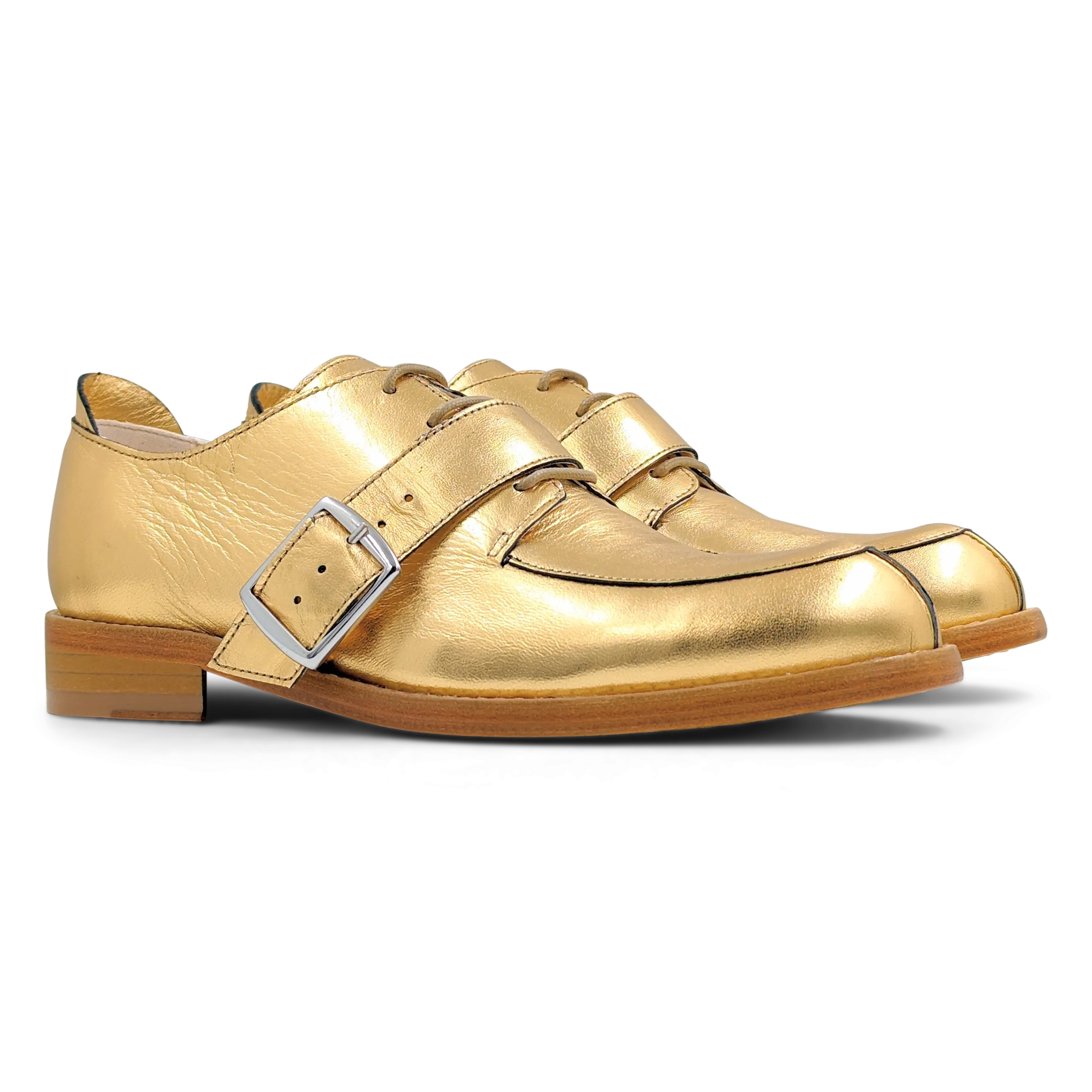 Overstrap Shoe in Gold