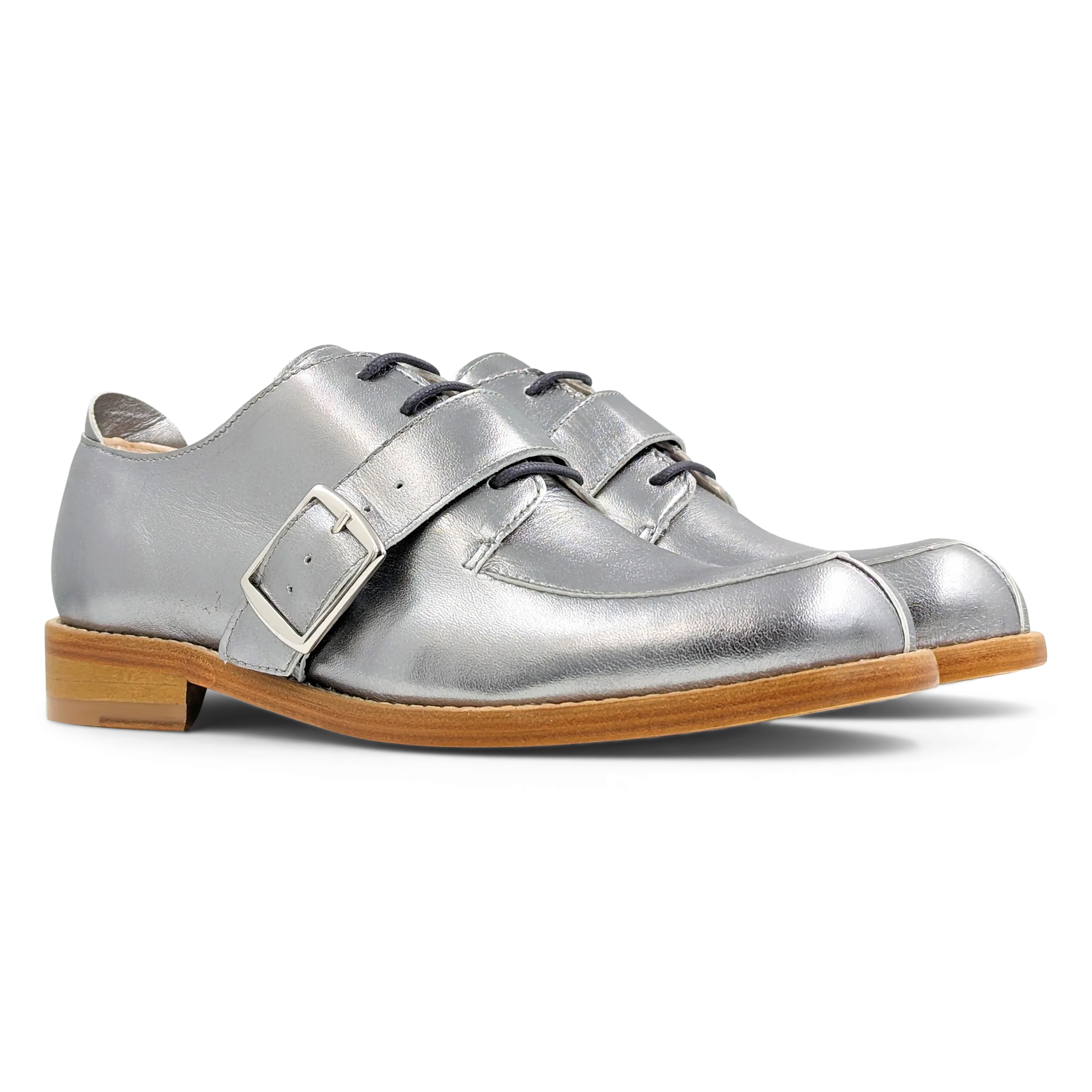 Overstrap Shoe in Silver