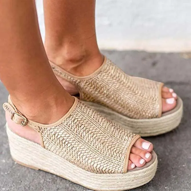 Platform Espadrilles Heel Flat Sandals