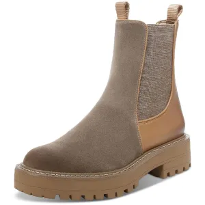 Sam Edelman Laguna 2 Desert Olive Round Toe Lug Sole Leather Chelsea Boots