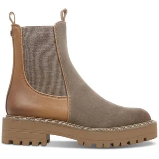 Sam Edelman Laguna 2 Desert Olive Round Toe Lug Sole Leather Chelsea Boots