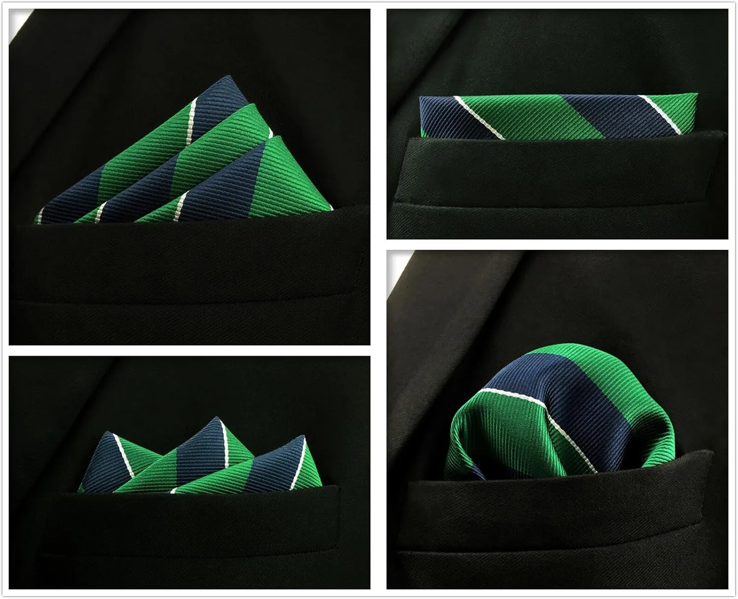 SHLAX&WING 5 Pieces Assorted Mens Silk Pocket Square Set Handkerchiefs