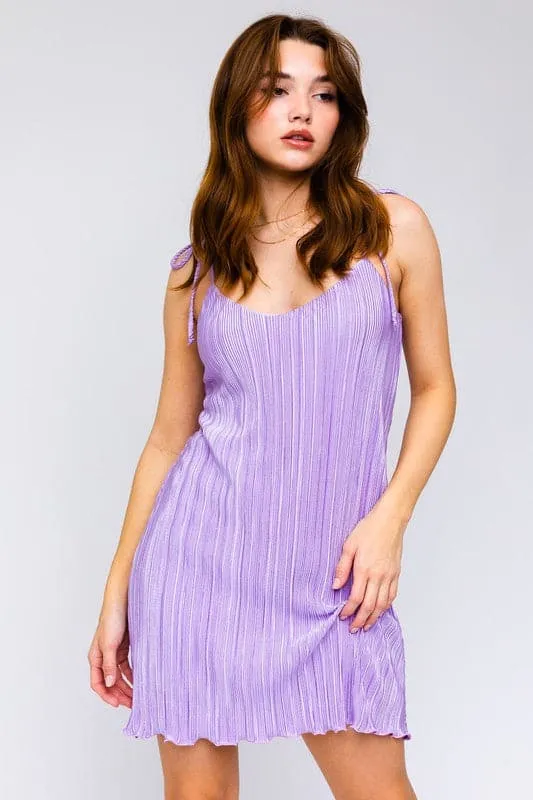 Step Out In Style Tie Strap Mini Dress - Lilac or Lime