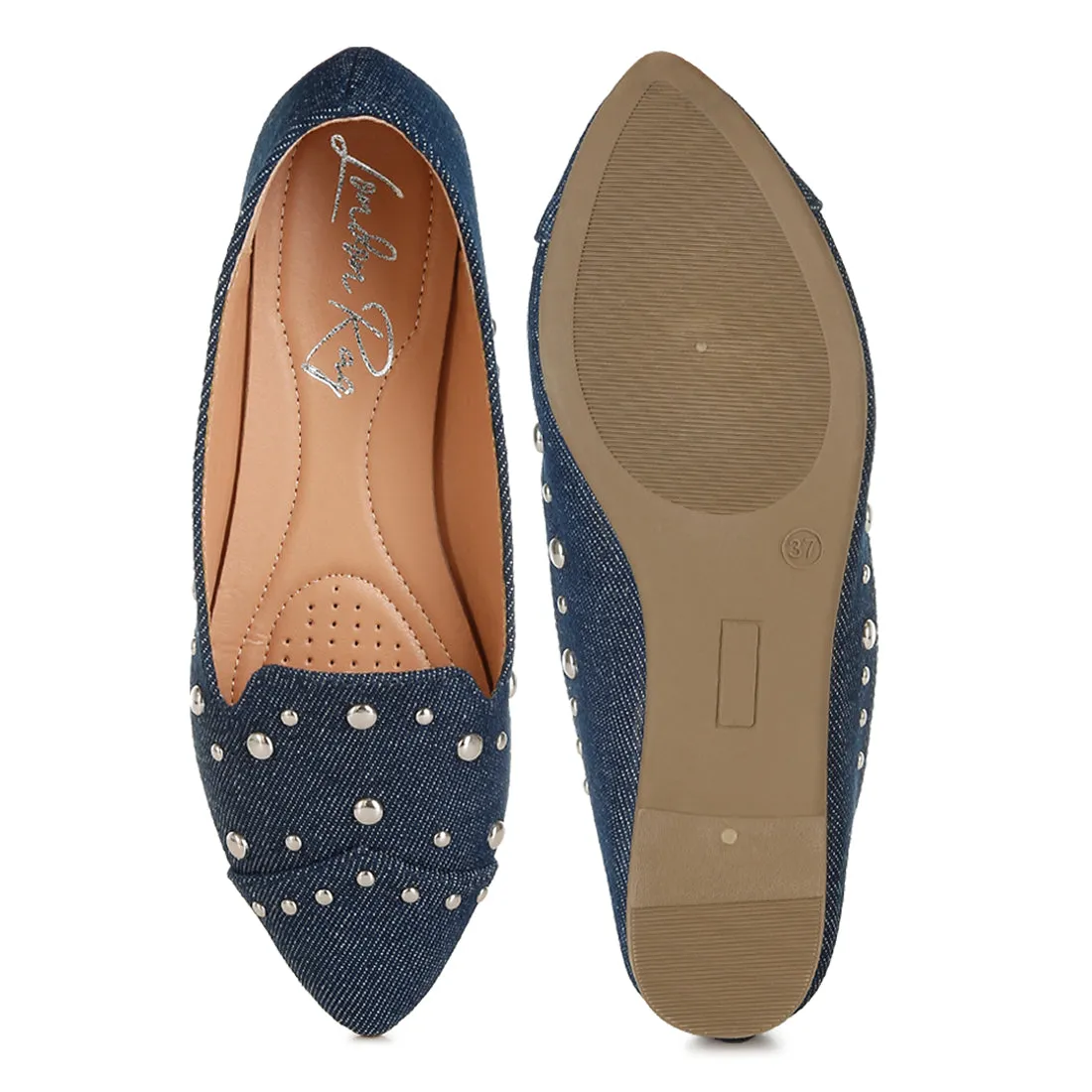 Stud Emebllished Ballet Flats