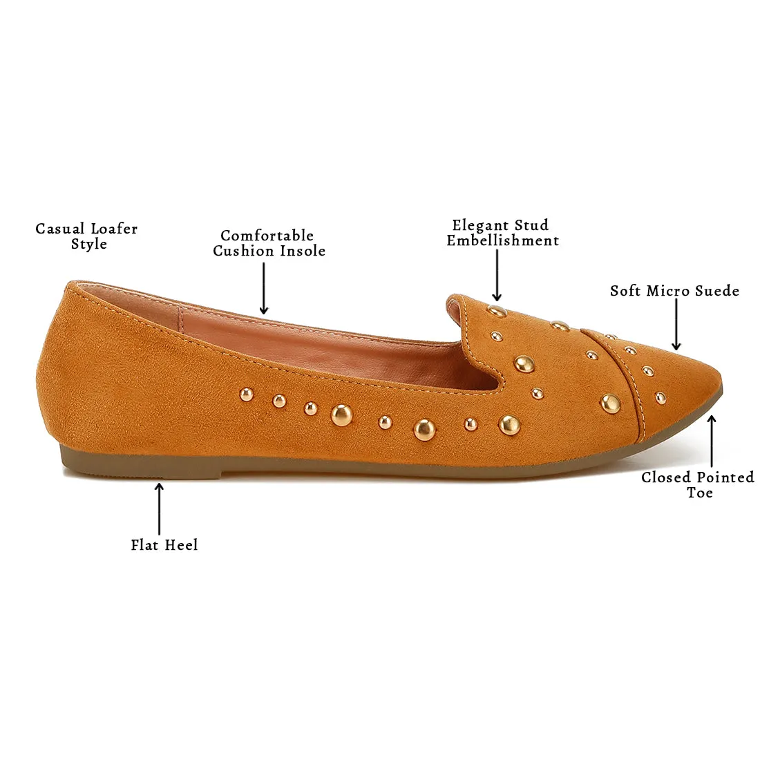 Stud Emebllished Ballet Flats