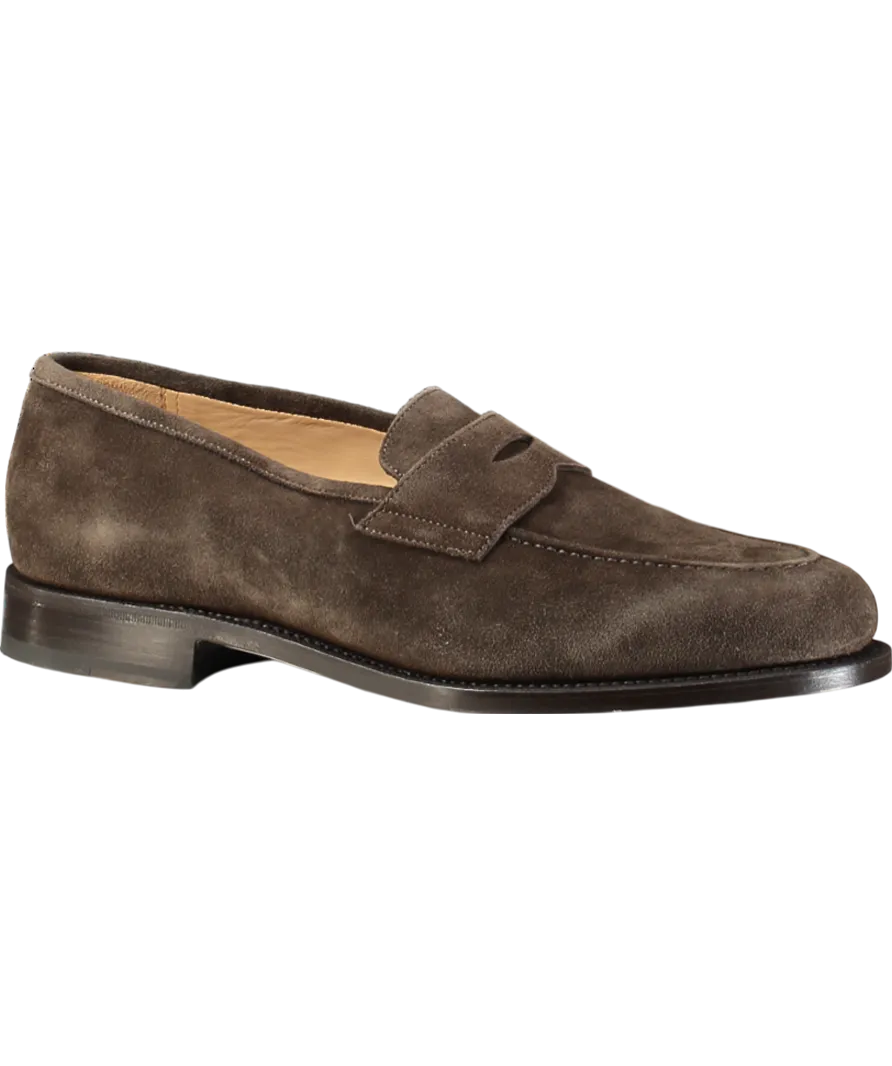 Suit Supply Brown Italian Calf Suede Penny Loafer UK 12 EU 46 👞