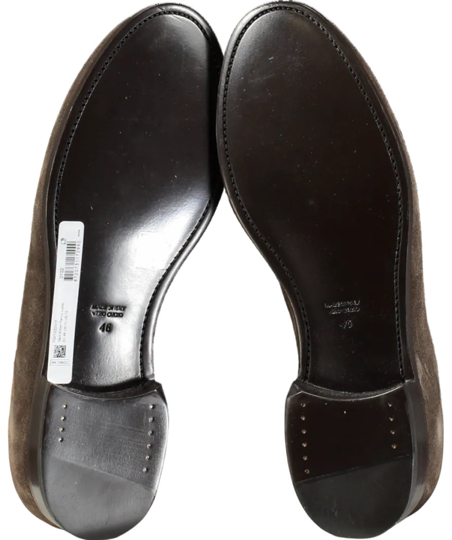 Suit Supply Brown Italian Calf Suede Penny Loafer UK 12 EU 46 👞