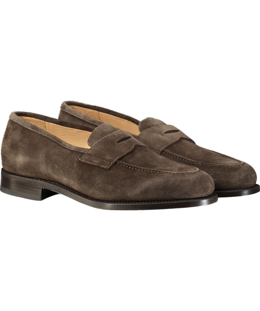 Suit Supply Brown Italian Calf Suede Penny Loafer UK 12 EU 46 👞