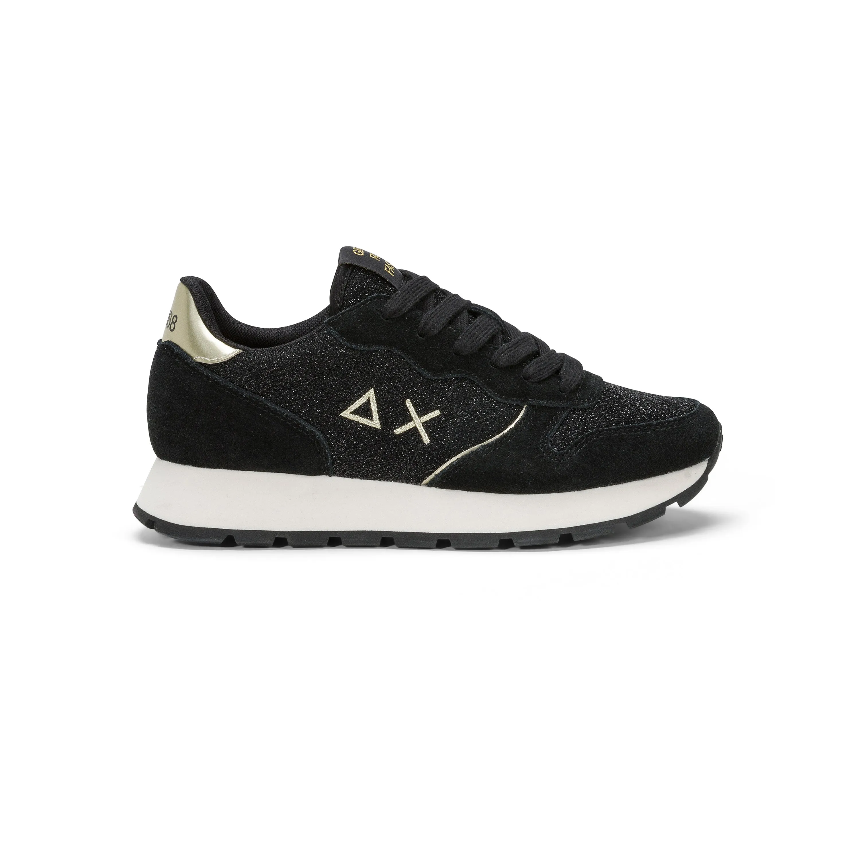 SUN68 ALLY GLITTER TEXTILE BLACK SNEAKERS FOR WOMEN