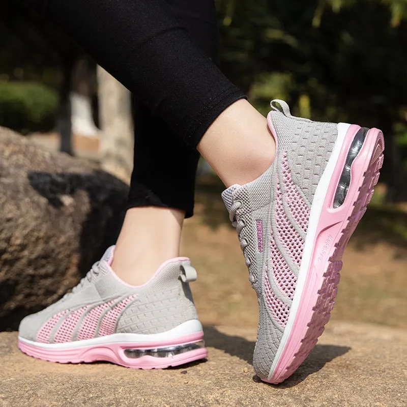 Trendy Mesh Fabric Running Sneakers