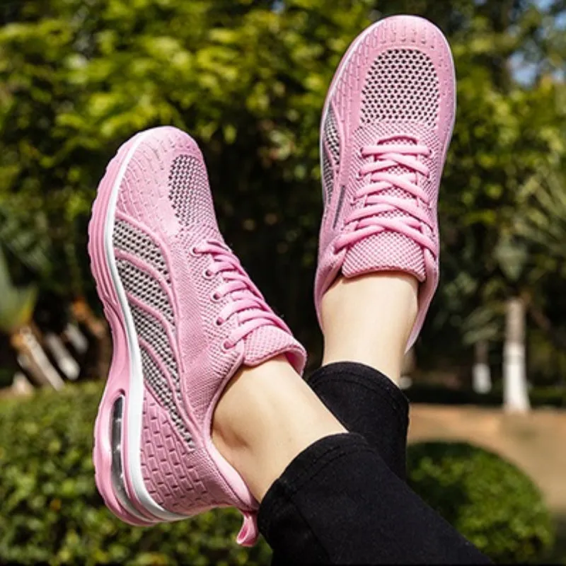 Trendy Mesh Fabric Running Sneakers