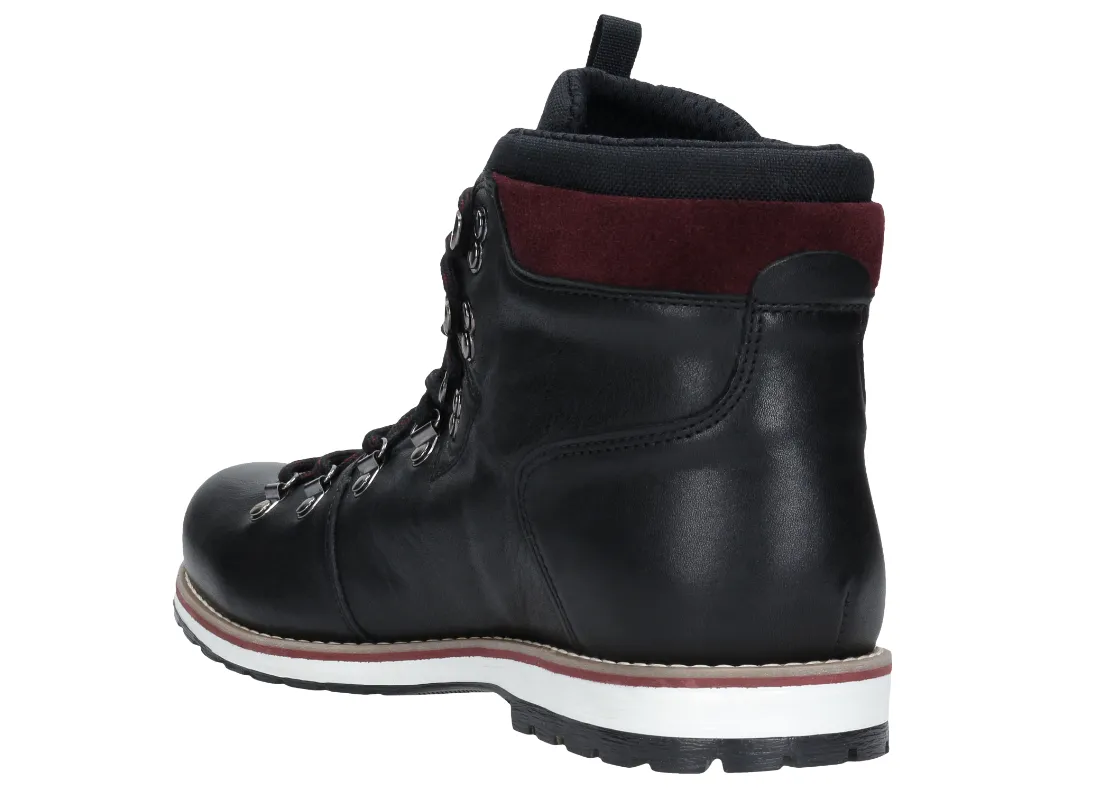 Wojas Black Leather Winter Insulated Ankle Boots | 918081