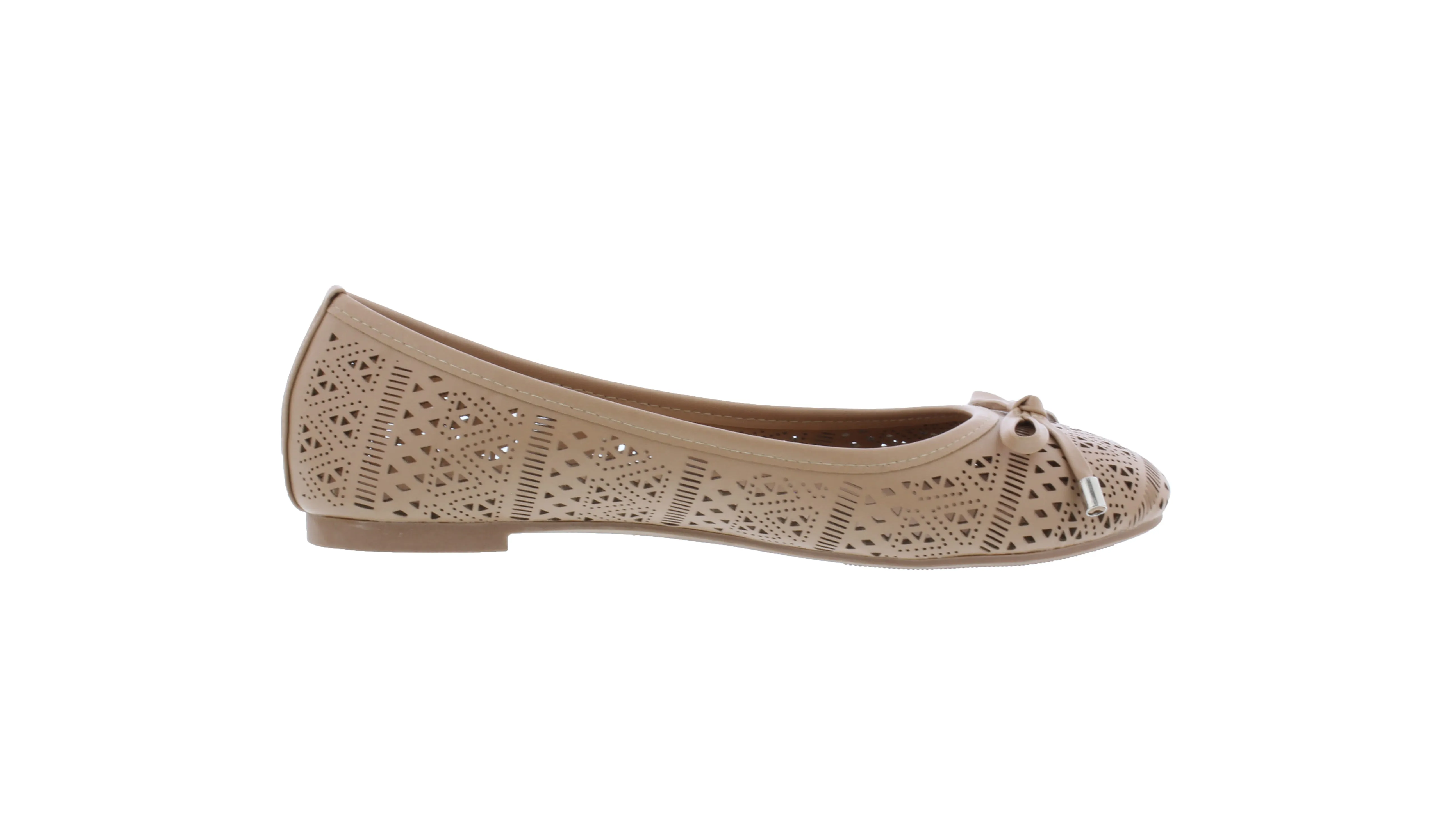 Women Faux Leather Laser Cut Ballerina