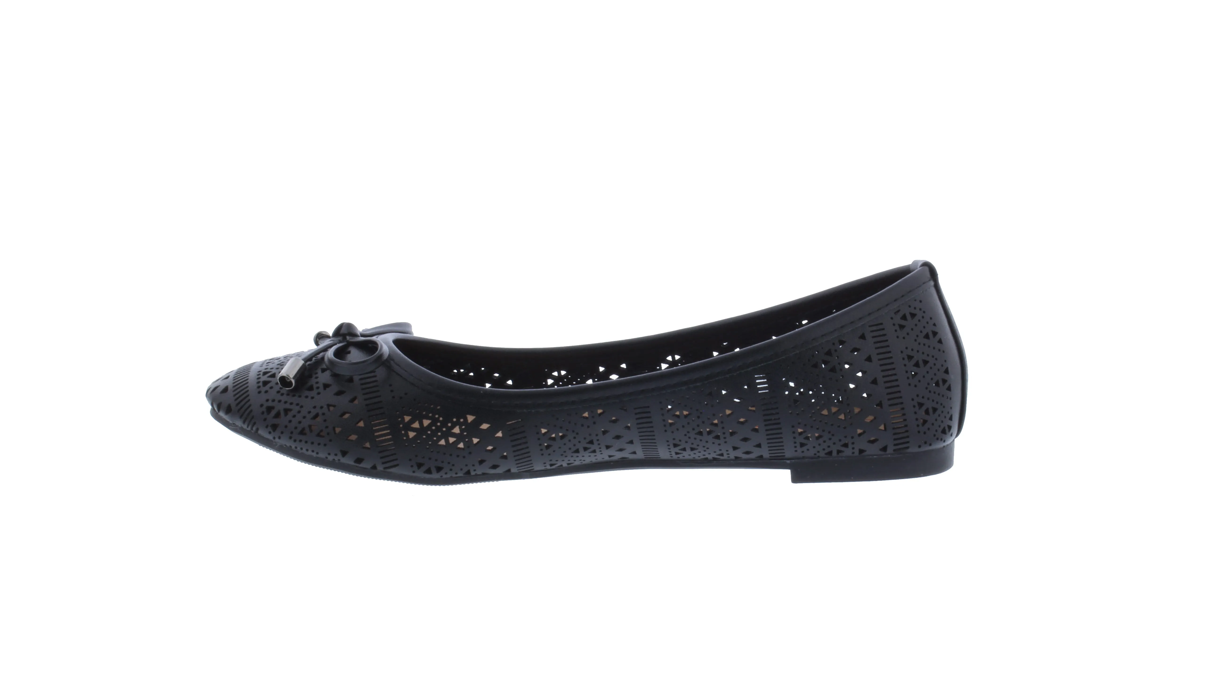 Women Faux Leather Laser Cut Ballerina