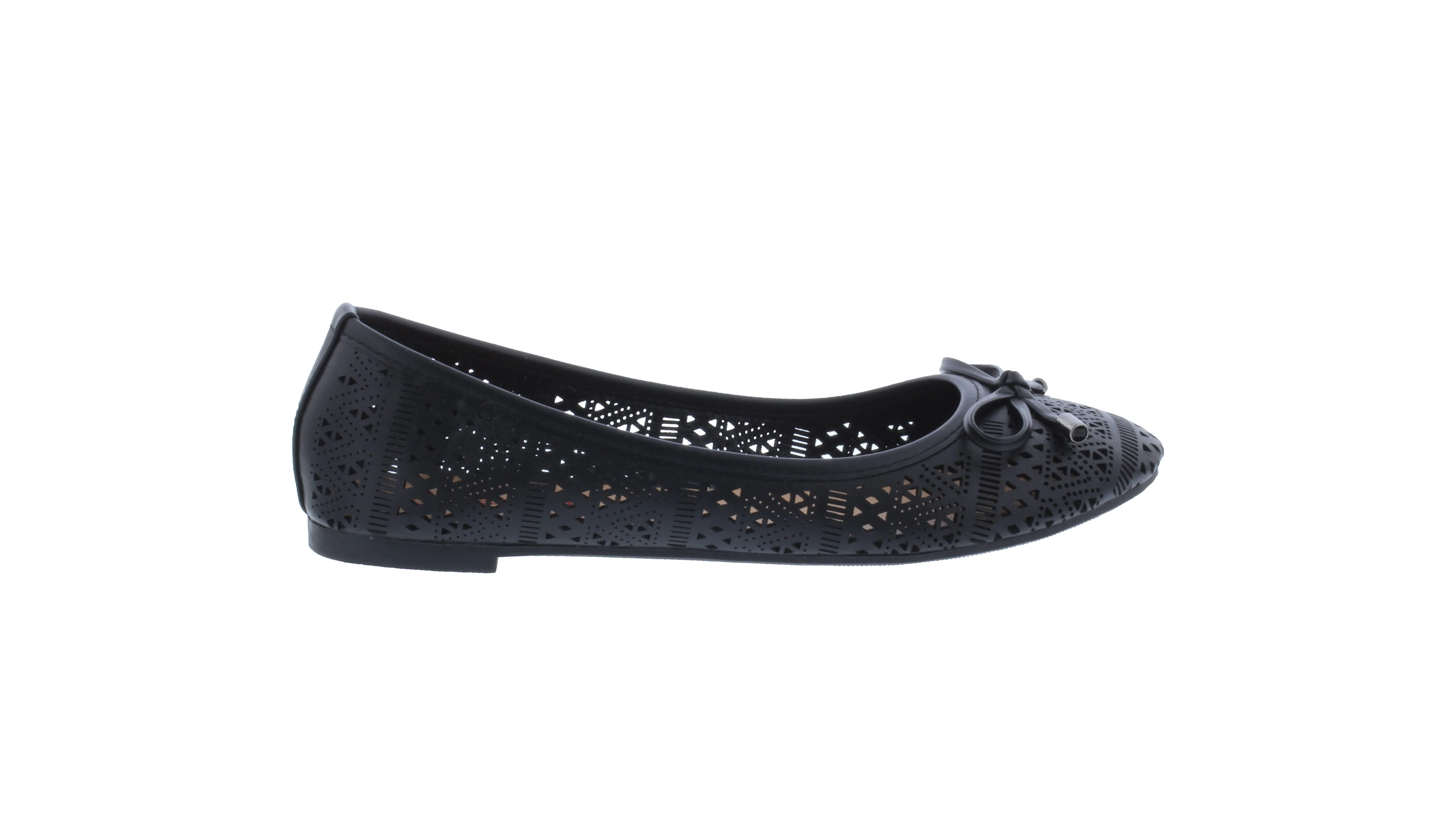 Women Faux Leather Laser Cut Ballerina