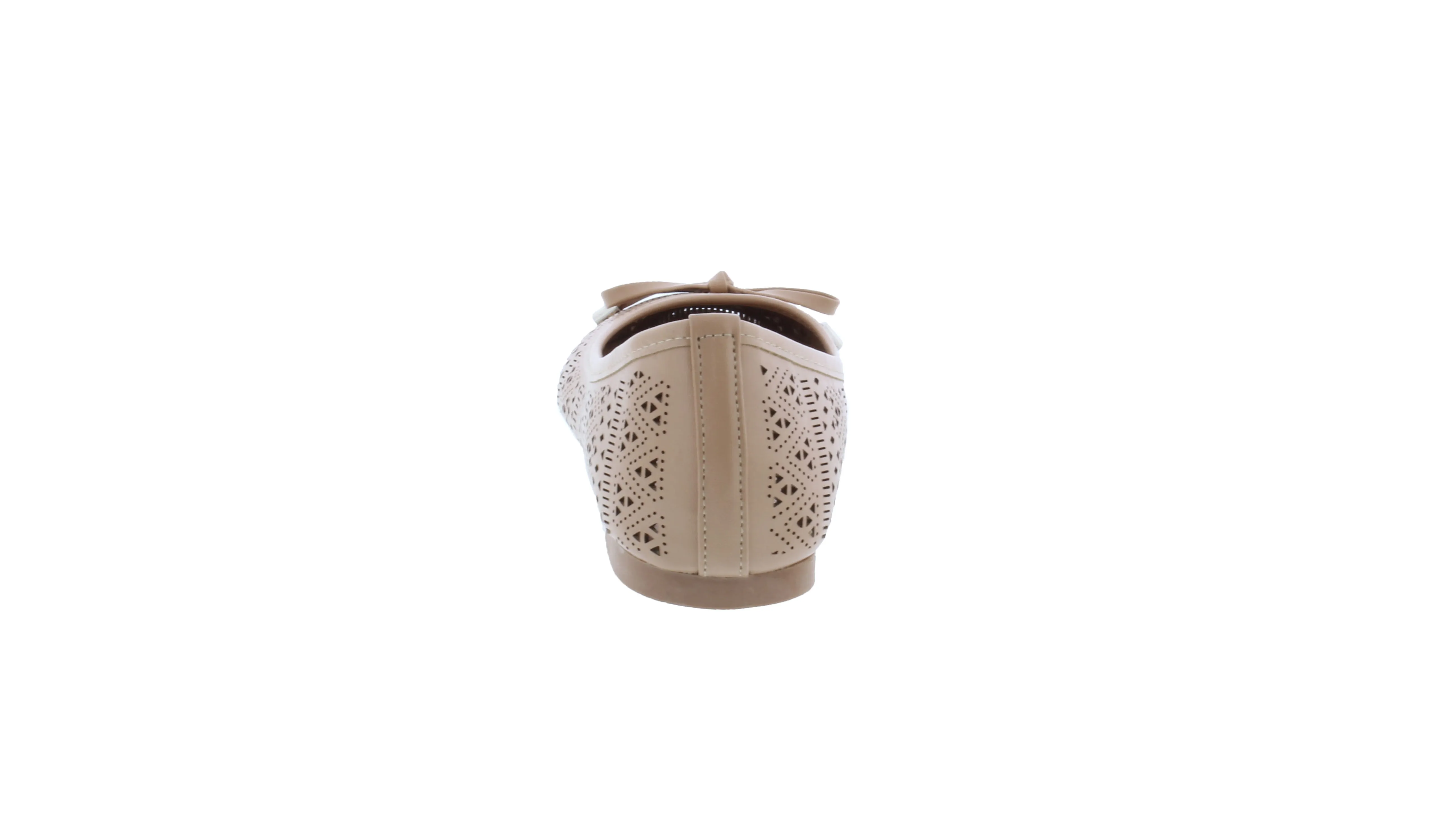 Women Faux Leather Laser Cut Ballerina