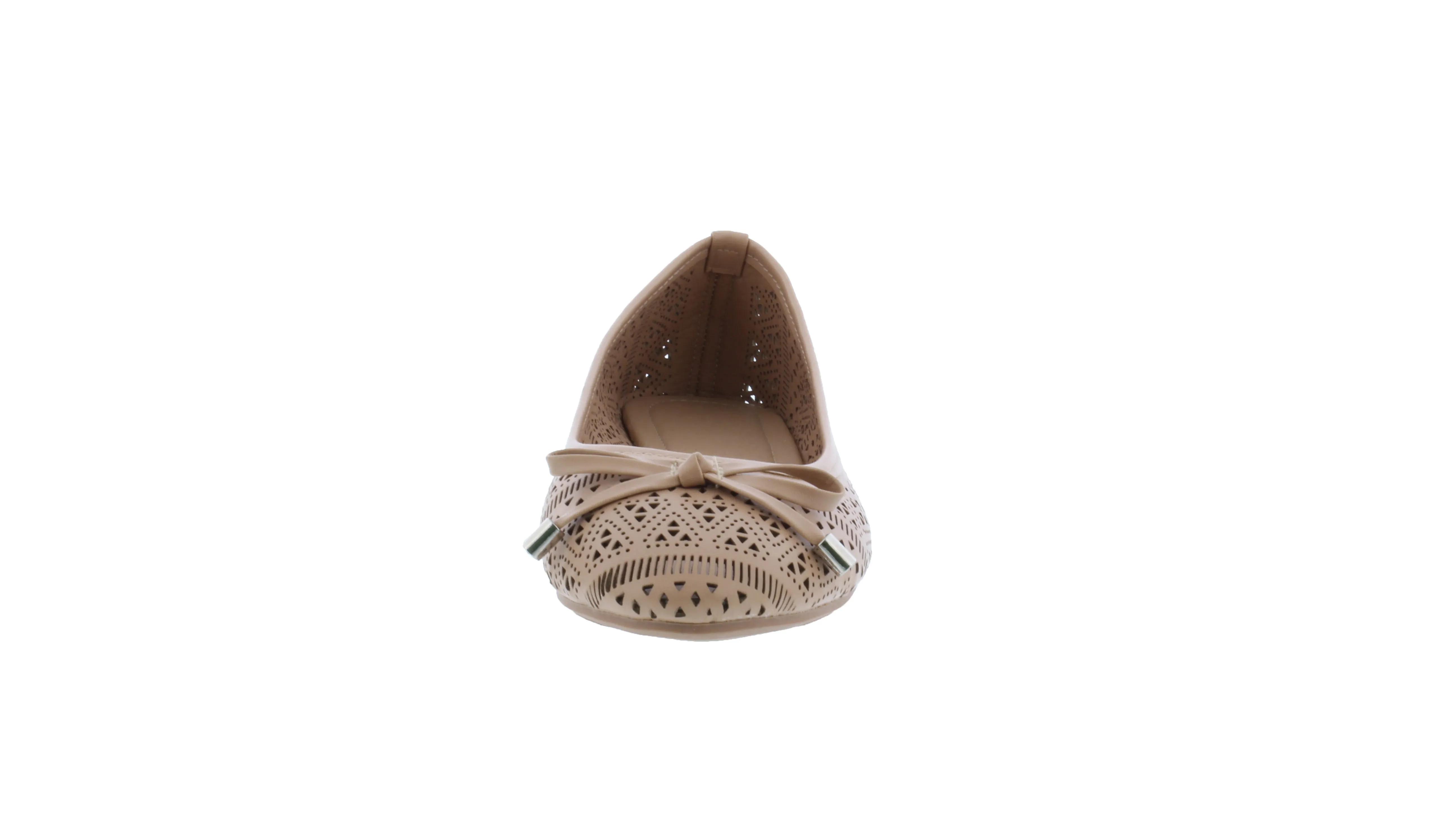 Women Faux Leather Laser Cut Ballerina