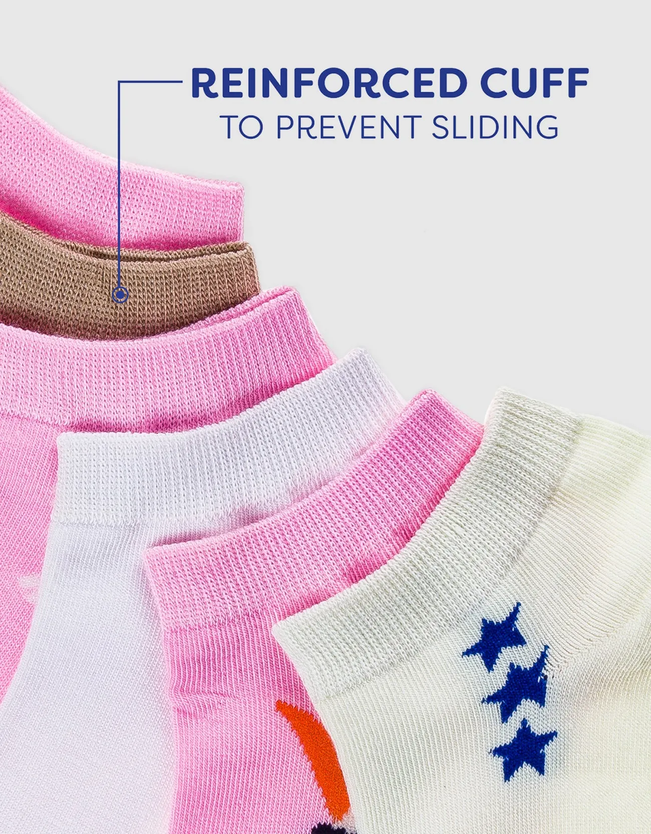 Womens Multicolor Ankle Socks 6 Pack