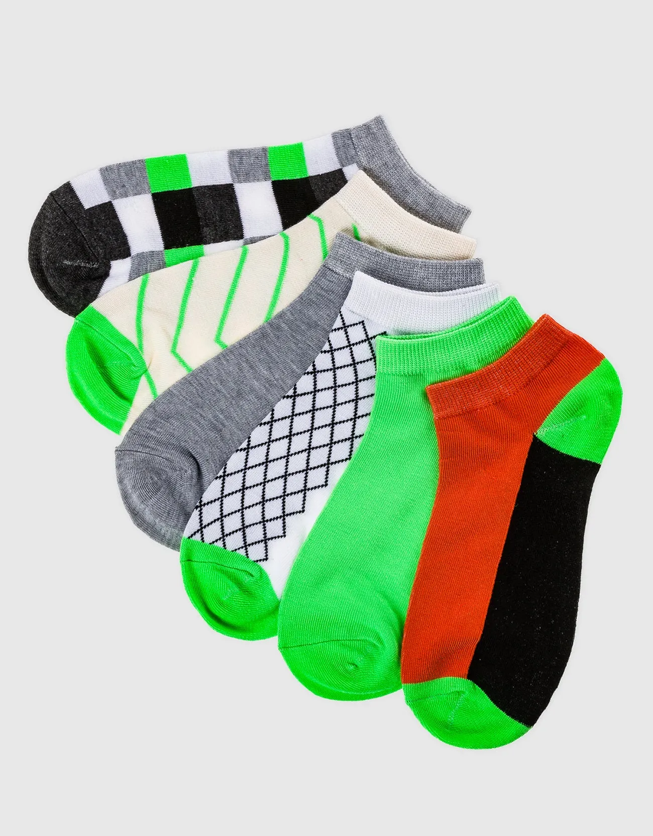 Womens Multicolor Ankle Socks 6 Pack