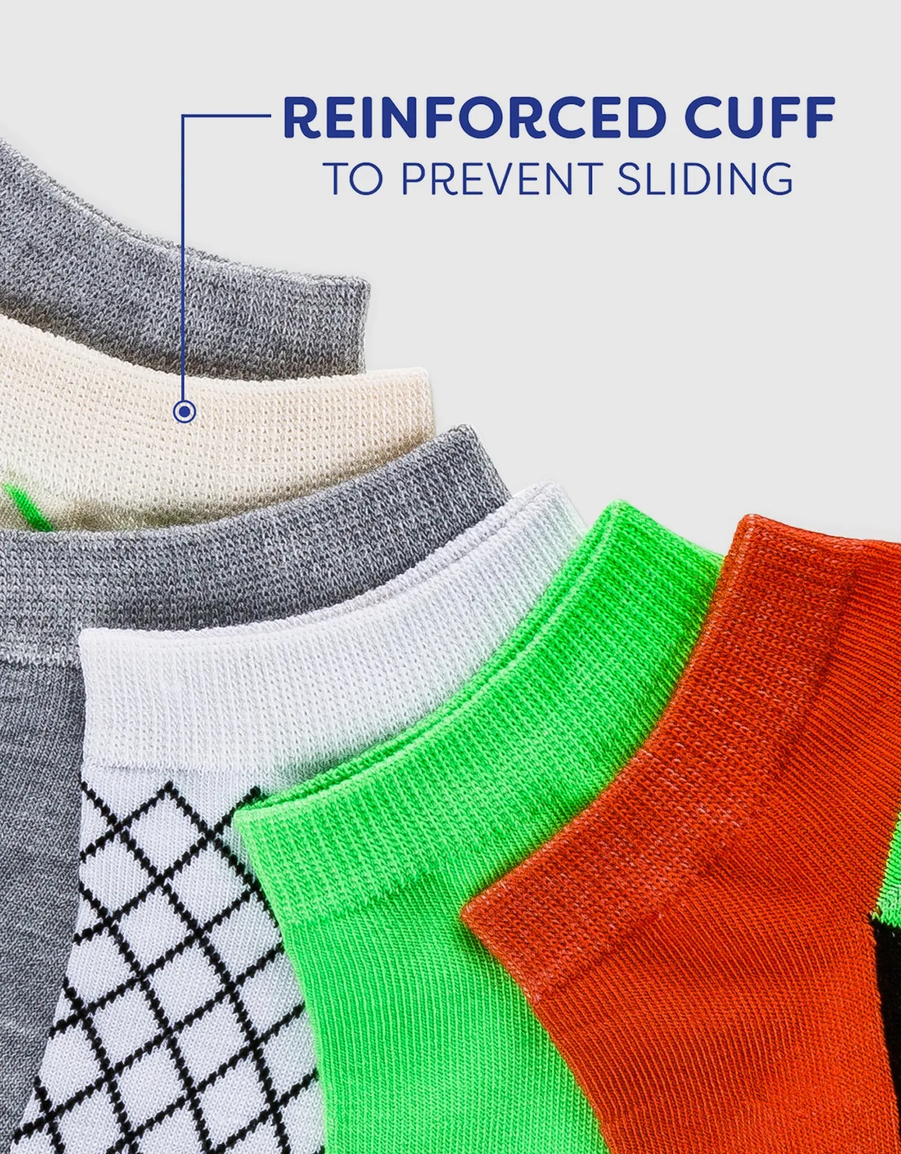 Womens Multicolor Ankle Socks 6 Pack