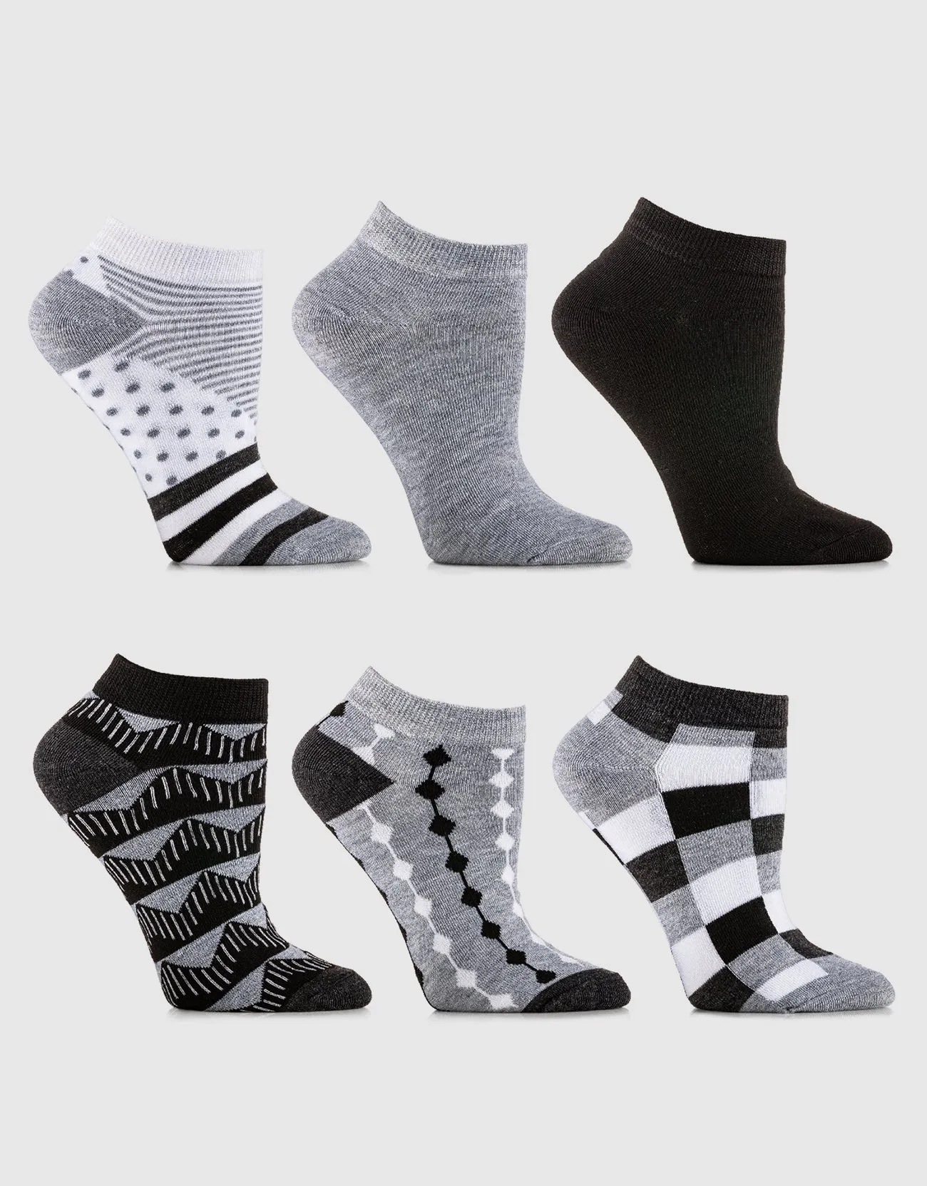 Womens Multicolor Ankle Socks 6 Pack