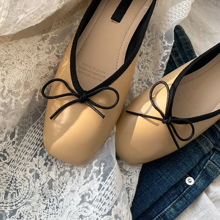 xiangtuibao Women Ballet Flat Shoes Comfortable Soft Boat Shoes Slip On Loafers Ballerina Shallow Slides  Round Toe Casual Flats