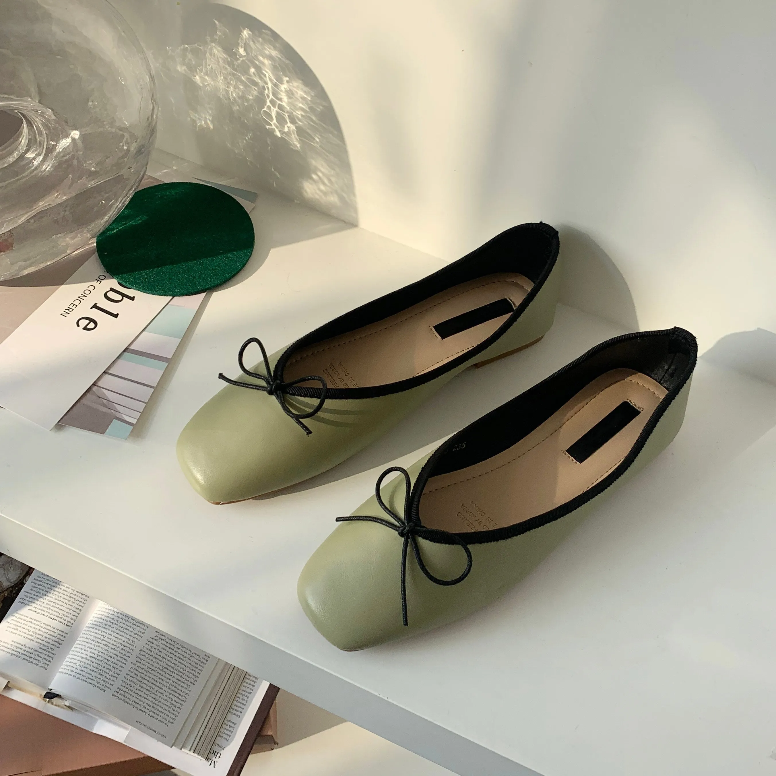 xiangtuibao Women Ballet Flat Shoes Comfortable Soft Boat Shoes Slip On Loafers Ballerina Shallow Slides  Round Toe Casual Flats