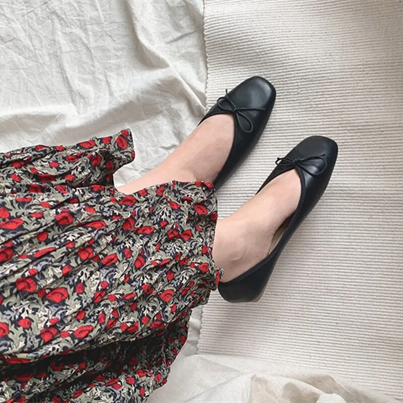 xiangtuibao Women Ballet Flat Shoes Comfortable Soft Boat Shoes Slip On Loafers Ballerina Shallow Slides  Round Toe Casual Flats