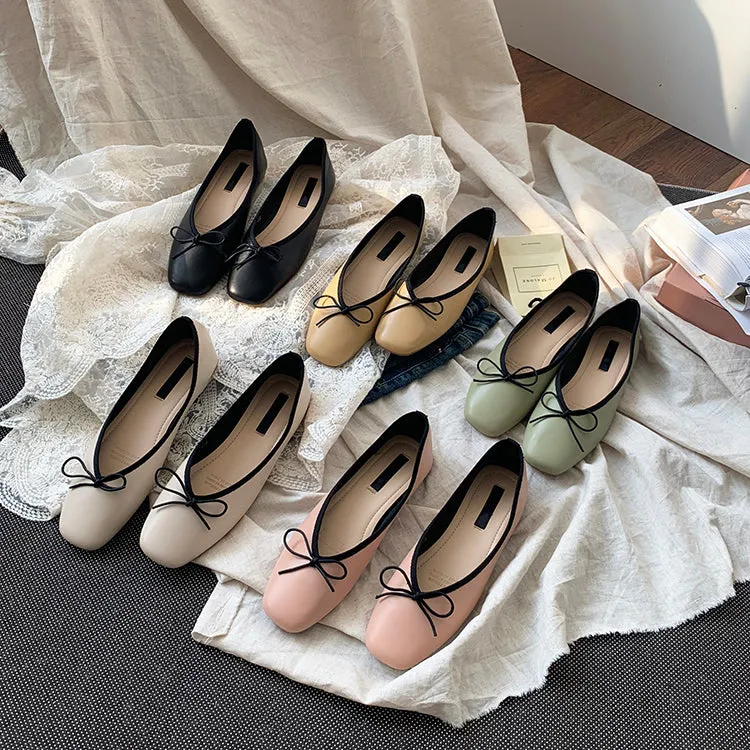 xiangtuibao Women Ballet Flat Shoes Comfortable Soft Boat Shoes Slip On Loafers Ballerina Shallow Slides  Round Toe Casual Flats