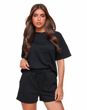 Zwarte Zomerse Joggings SS - Set